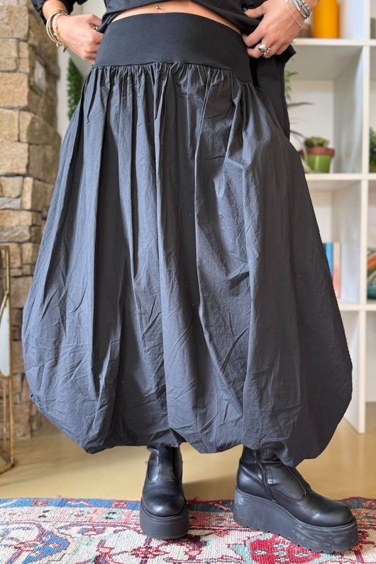 Paloma Tela Bubble Skirt Black
